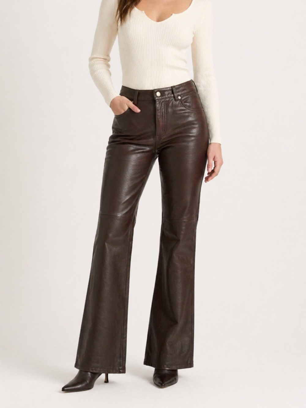 Brown Genuine Leather Pants 8T